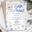 Search for deer birthday invitations Snowflakes