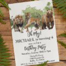 Search for lions and tigers bears invitations Watercolor