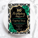 Search for black and gold 80th birthday invitations Adult