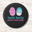 Search for gender reveal badges Blue or pink