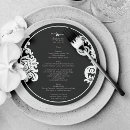 Search for damask wedding menus Black and white