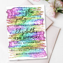Search for rainbow glitter invitations Colourful