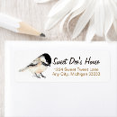 Search for chickadee bird return address labels Watercolor