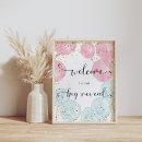 Search for pink baby shower welcome signs posters Boy or girl