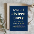 Search for navy blue sweet 16 invitations Birthday