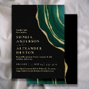 Search for dark green and gold wedding invitations Black