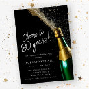 Search for cheers to 80 years birthday invitations Black gold