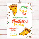 Search for pizza party slice invitations Kawaii