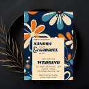 Search for blue daisy wedding invitations Retro
