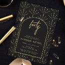 Search for 1920s 40th birthday invitations Black and gold
