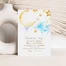Search for star 1st birthday invitations Moon and stars