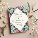 Search for teal and pink wedding invitations Watercolor