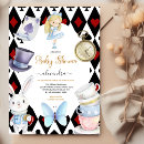 Search for black and white alice in wonderland invitations Tea party