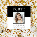 Search for photo 40th birthday invitations Black and white