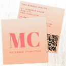 Search for peach business cards Qr code