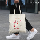 Search for funny valentines day tote bags Red