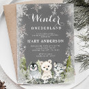 Search for arctic birthday invitations Woodland animals