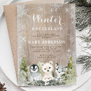 Search for winter woodland birthday invitations Pine tree