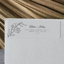 Search for rustic elegant floral return address labels Black and white