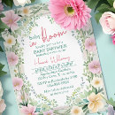 Search for flower borders baby shower invitations Baby in bloom
