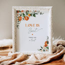 Search for love is sweet sign posters Orange