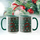 Search for ugly christmas sweater mugs Typography