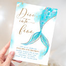 Search for dive into five birthday invitations Mermaid 5th birthday