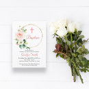 Search for chic christening invitations Floral wreath