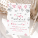 Search for pink snowflake invitations First