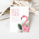 Search for flamingo baby shower invitations Pink flowers