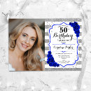 Search for royal blue silver birthday invitations For her