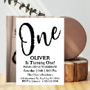 Search for black white 1st birthday invitations Minimal