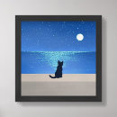 Search for starry night cat posters Black
