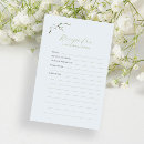 Search for bridal shower recipe cards Dusty blue