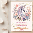 Search for floral unicorn invitations Pastel