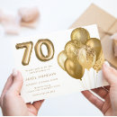 Search for 70th birthday invitations gold