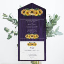 Search for rustic purple sunflower wedding invitations Boho