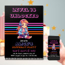 Search for retro game invitations Gamer girl gamer boy