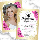 Search for pink gold 50th birthday invitations Stylish