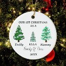 Search for three christmas tree decorations Family of three