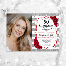 Search for red white birthday invitations Floral