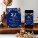 Search for blue gold 30th birthday invitations Party