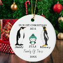 Search for family of 3 christmas tree decorations Penguin
