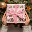 Search for gingerbread house wrapping paper Pink