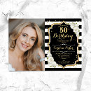 Search for classy black gold 50th women invitations For her
