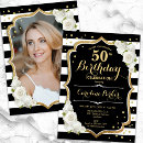 Search for gold and white 50th birthday invitations Elegant