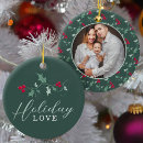 Search for red and green christmas tree decorations Holly