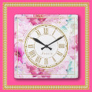 Search for pink and gold clocks Pretty