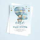 Search for boy bear birthday invitations Blue