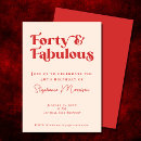 Search for red 40th birthday invitations Unique